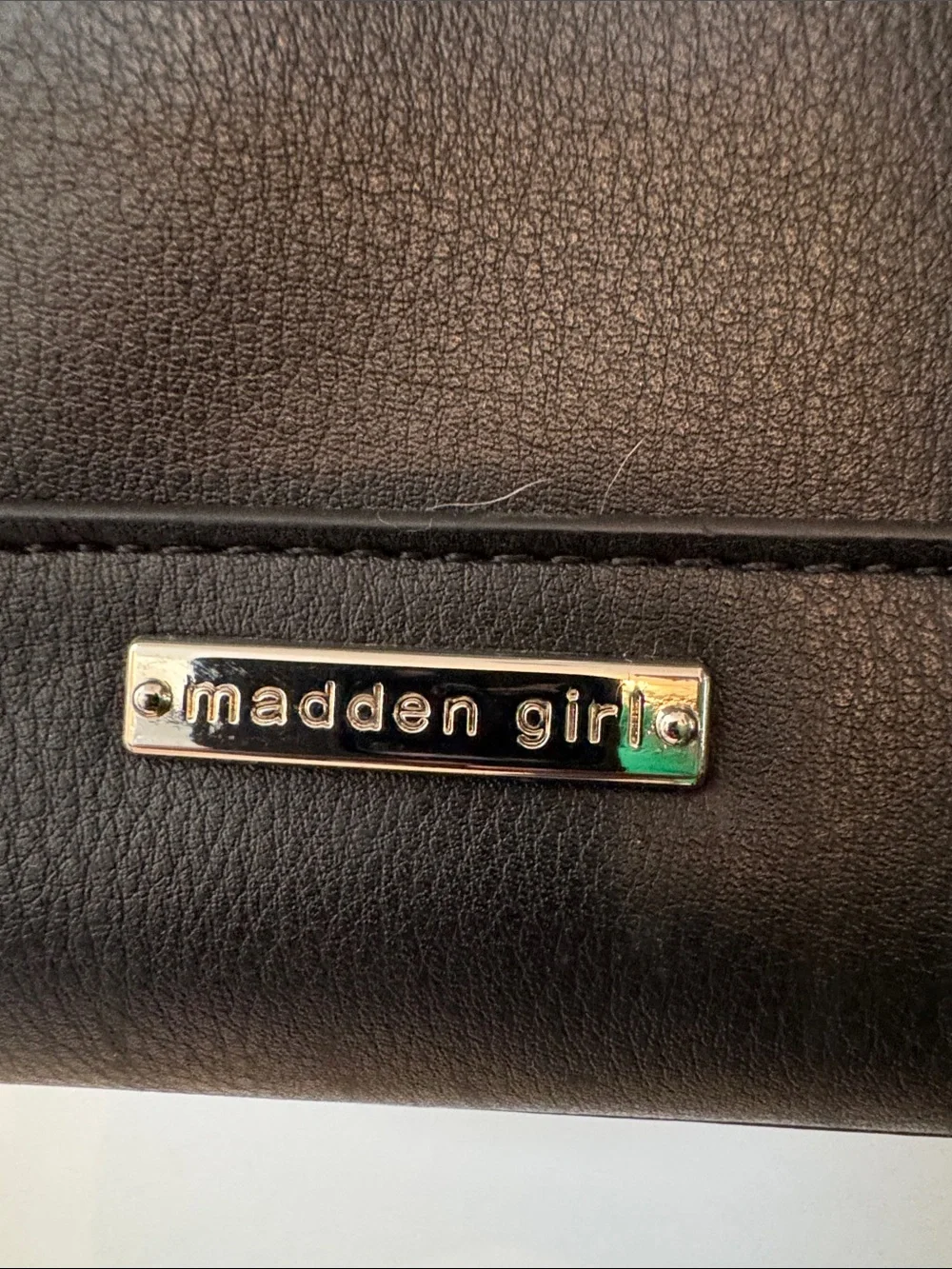 Madden Girl Black Crossbody Bag with Detachable Strap and Mini Pouch